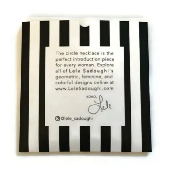 LeLe Sadoughi Silver Tone Metal Circle Pendant Dainty Delicate Necklace - Picture 4 of 5